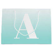 Modern vet monogram | Licht Aqua blauw groen Groot Cadeauzakje (Voorkant)