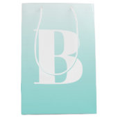 Modern vet monogram | Licht Aqua blauw groen Medium Cadeauzakje (Voorkant)