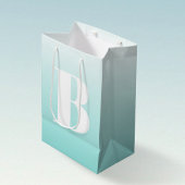 Modern vet monogram | Licht Aqua blauw groen Medium Cadeauzakje