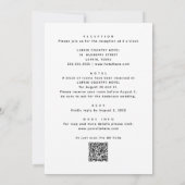 Modern vet monogram typografie bruiloft QR details Kaart (Achterkant)