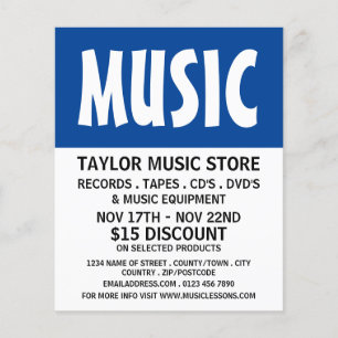 Modern vet, Music Store Adverteren Flyer