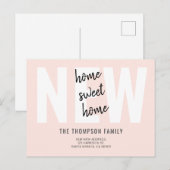 Modern vet nieuw huis Sweet Home Aankondigingskaart (Voorkant / Achterkant)