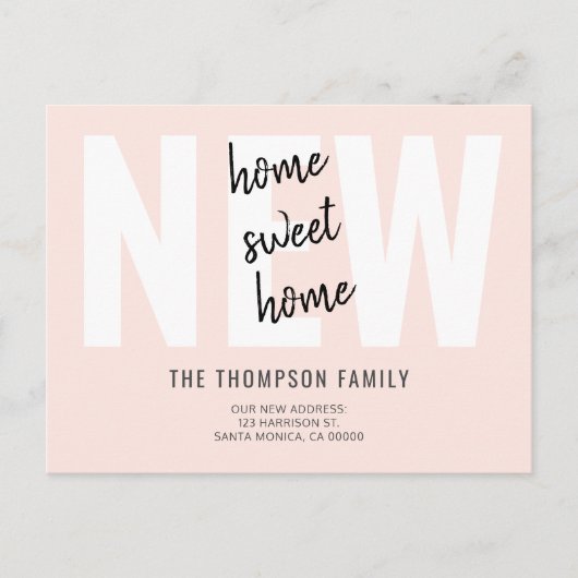 Modern vet nieuw huis Sweet Home Aankondigingskaart (Voorkant)