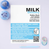 Modern & vet ontwerp, melkboer/vrouw levering flyer (Enkel)