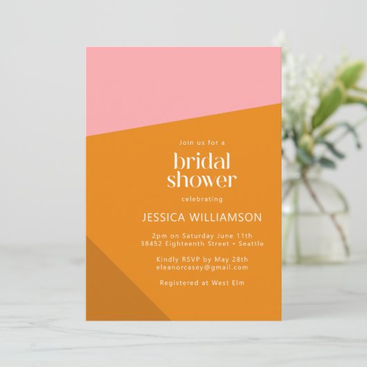 Modern Vet Oranje Vrijgezellenfeest Kaart (Staand voorkant)