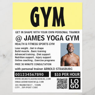 Modern Vet, Persoonlijke trainer, Gymreclame Flyer