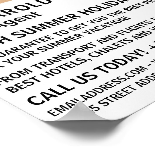 Modern vet, reisagent Adverteren Poster (Hoek)