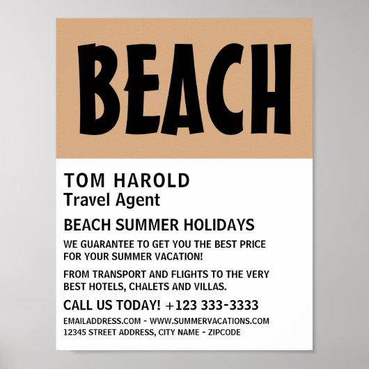 Modern vet, reisagent Adverteren Poster (Voorkant)