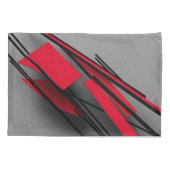 Modern vet rood en zwart geometrisch / Abstract Kussensloop (Achterkant-Links)