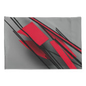 Modern vet rood en zwart geometrisch / Abstract Kussensloop (Achterkant-Rechts)