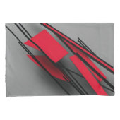 Modern vet rood en zwart geometrisch / Abstract Kussensloop (Voorkant-Rechts)