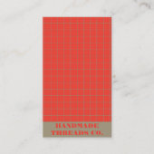 Modern vet rood geruit patroon QR-code Visitekaartje (Voorkant)