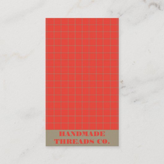 Modern vet rood geruit patroon QR-code Visitekaartje (Voorkant)