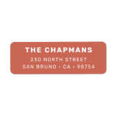 Modern vet rood retouradres etiket (Voorkant)