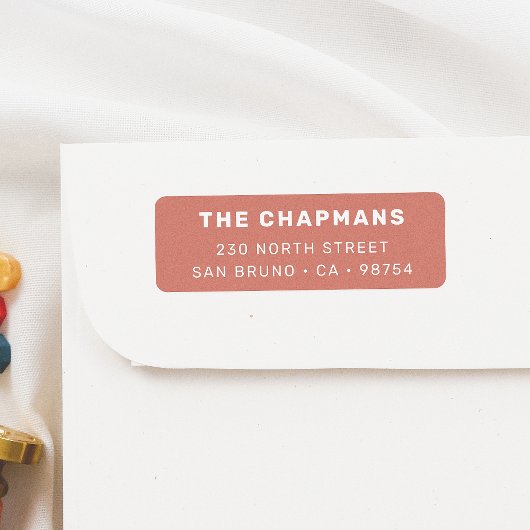 Modern vet rood retouradres etiket