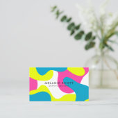 Modern vet roze blauw abstract patroon minimalisti visitekaartje (Staand voorkant)