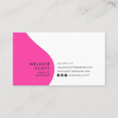 Modern vet roze blauw abstract patroon minimalisti visitekaartje (Achterkant)