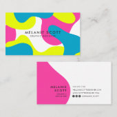Modern vet roze blauw abstract patroon minimalisti visitekaartje (Voorkant / Achterkant)