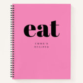 Modern vet roze retro gepersonaliseerd blanco rece notitieboek (Voorkant)