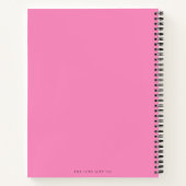 Modern vet roze retro gepersonaliseerd blanco rece notitieboek (Achterkant)