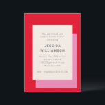 Modern vet roze rood geometrische afstudeerfeest kaart<br><div class="desc">Vier uw afstuderen in stijl met deze moderne en gedurfde afstudeeruitnodiging. Met een opvallend rood en roze geometrisch gelaagd ontwerp onderscheidt deze eigentijdse uitnodiging zich door zijn strakke typografie en strakke lay-out. Perfect voor middelbare school- en universiteitsdiploma's, deze chique en aanpasbare kaart maakt het aankondigen van uw feest moeiteloos en...</div>