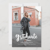 Modern vet script Afstuderen foto Afstuderen Aankondiging (Voorkant)