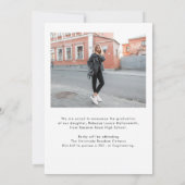 Modern vet script Afstuderen foto Afstuderen Aankondiging (Achterkant)