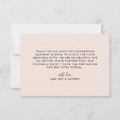 Modern vet script blush Baby shower Bedankkaart (Achterkant)