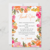 Modern vet sinaasappel bloemen script vrijgezellen bedankkaart (Voorkant)