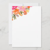 Modern vet sinaasappel bloemen script vrijgezellen bedankkaart (Achterkant)