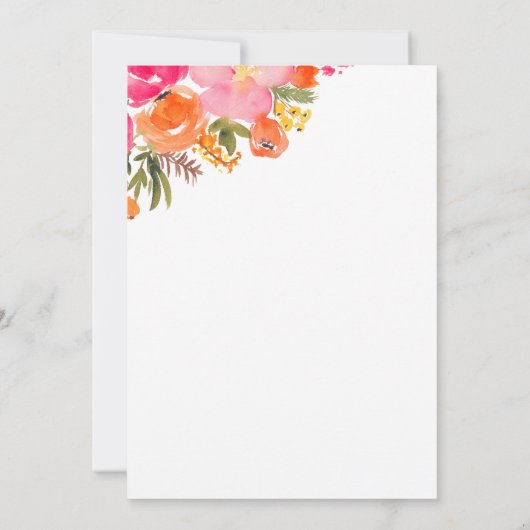 Modern vet sinaasappel bloemen script vrijgezellen bedankkaart (Achterkant)