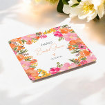 Modern vet sinaasappel floral script vrijgezellenf kartonnen onderzetters<br><div class="desc">Voeg een vleugje kleur toe aan je vrijgezellenfeest met dit prachtige bloemige onderzetter met levendige handgeschilderde waterverf in tinten van roze, sinaasappel en geel. Perfect voor het vieren van de aanstaande bruid, dit gepersonaliseerde onderzetter bevat de naam en de datum van het evenement van de bruid, omringd door een levendige...</div>