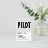 Modern vet, steward en piloot visitekaartje (Staand voorkant)