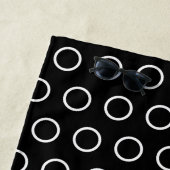 Modern Vet Stoere Zwarte Witte Cirkel Patroon Strandlaken (In situ)