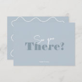 Modern vet stoffig blauw minimalistische bruiloft RSVP kaartje (Voorkant / Achterkant)