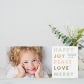 Modern Vet Type Foto Kerstmis Feestdagenkaart (Staand voorkant)