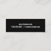Modern Vet Type Zwart-wit Mini Visitekaartje (Achterkant)
