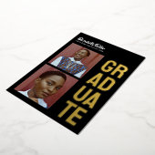 Modern vet typografie afstudeerfeest folie uitnodiging (Gedraaid)