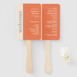 Modern vet typografie bruiloft programma handwaaier