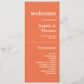 Modern vet typografie bruiloft programma Sinaasapp Programmakaart (Voorkant)