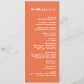 Modern vet typografie bruiloft programma Sinaasapp Programmakaart (Achterkant)