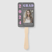 Modern vet typografie grijs foto afstudeerfeest handwaaier (Voorkant)