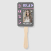 Modern vet typografie grijs foto afstudeerfeest handwaaier (Voorkant)