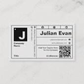 Modern vet typografie monogram QR-code Visitekaartje (Voorkant)