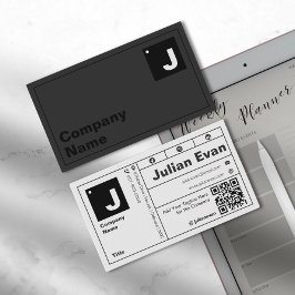 Modern vet typografie monogram QR-code Visitekaartje