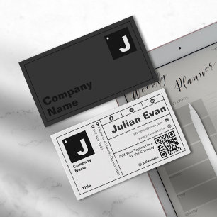 Modern vet typografie monogram QR-code Visitekaartje