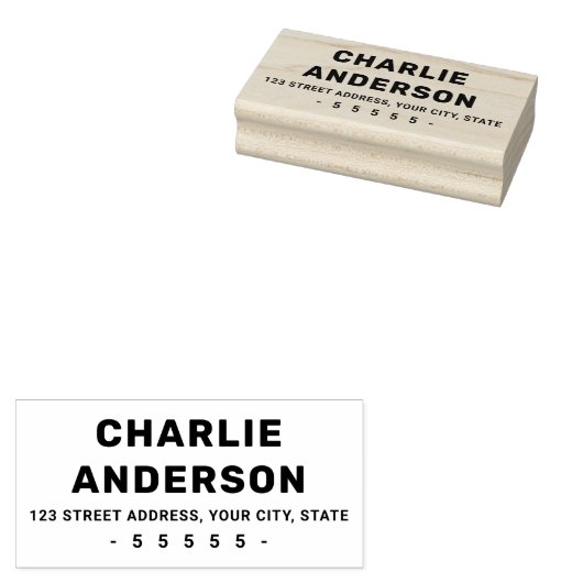 Modern vet typografie retouradres rubberstempel (Gestempeld)