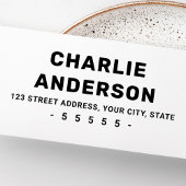 Modern vet typografie retouradres rubberstempel