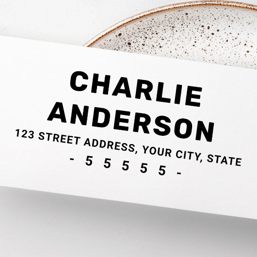 Modern vet typografie retouradres rubberstempel