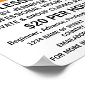 Modern vet, vioollessen Adverteren Poster (Hoek)